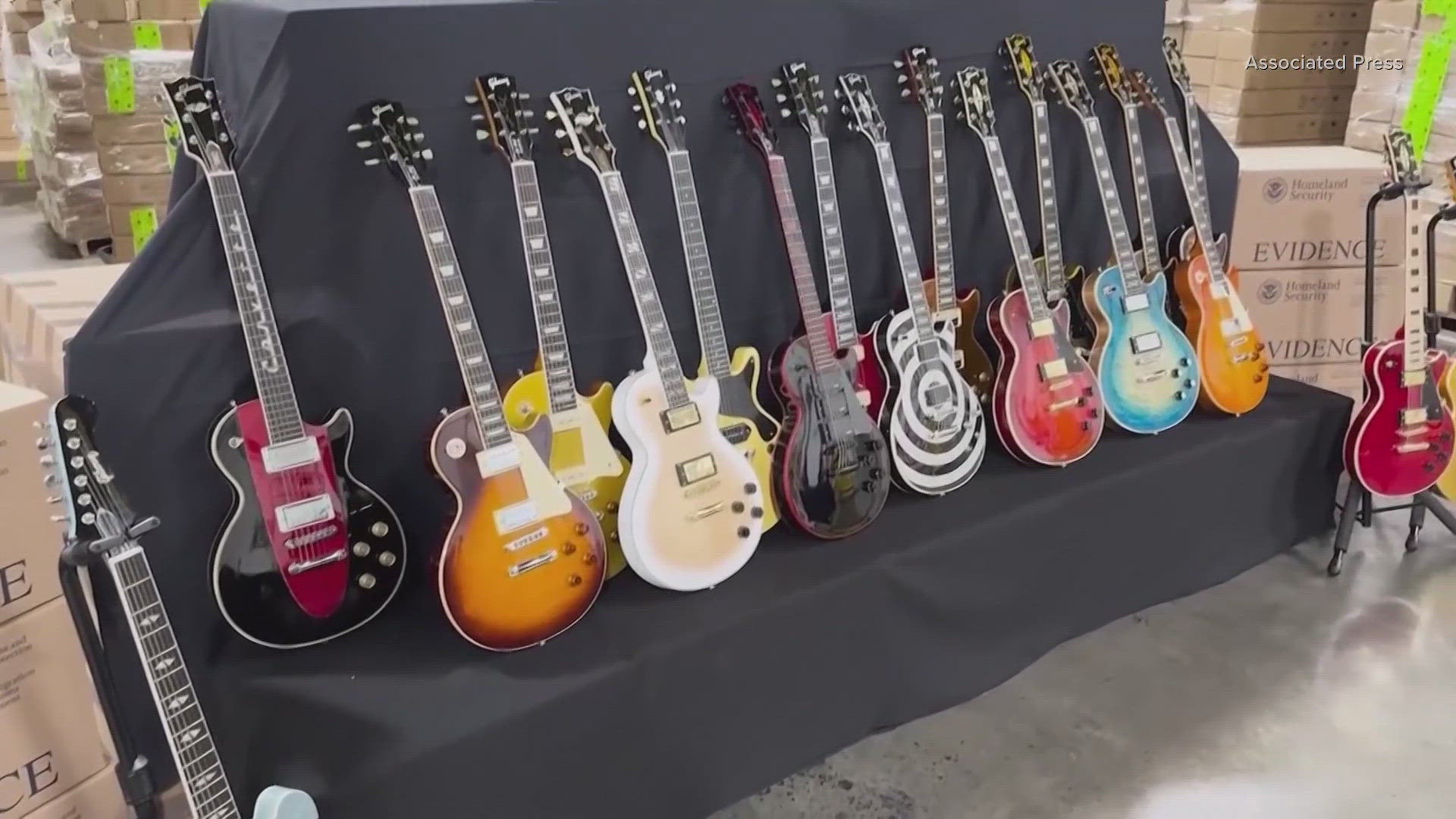 The U.S. Customs and Border Protection officials say that had the guitars been authentic, they would have been worth $18 million. 