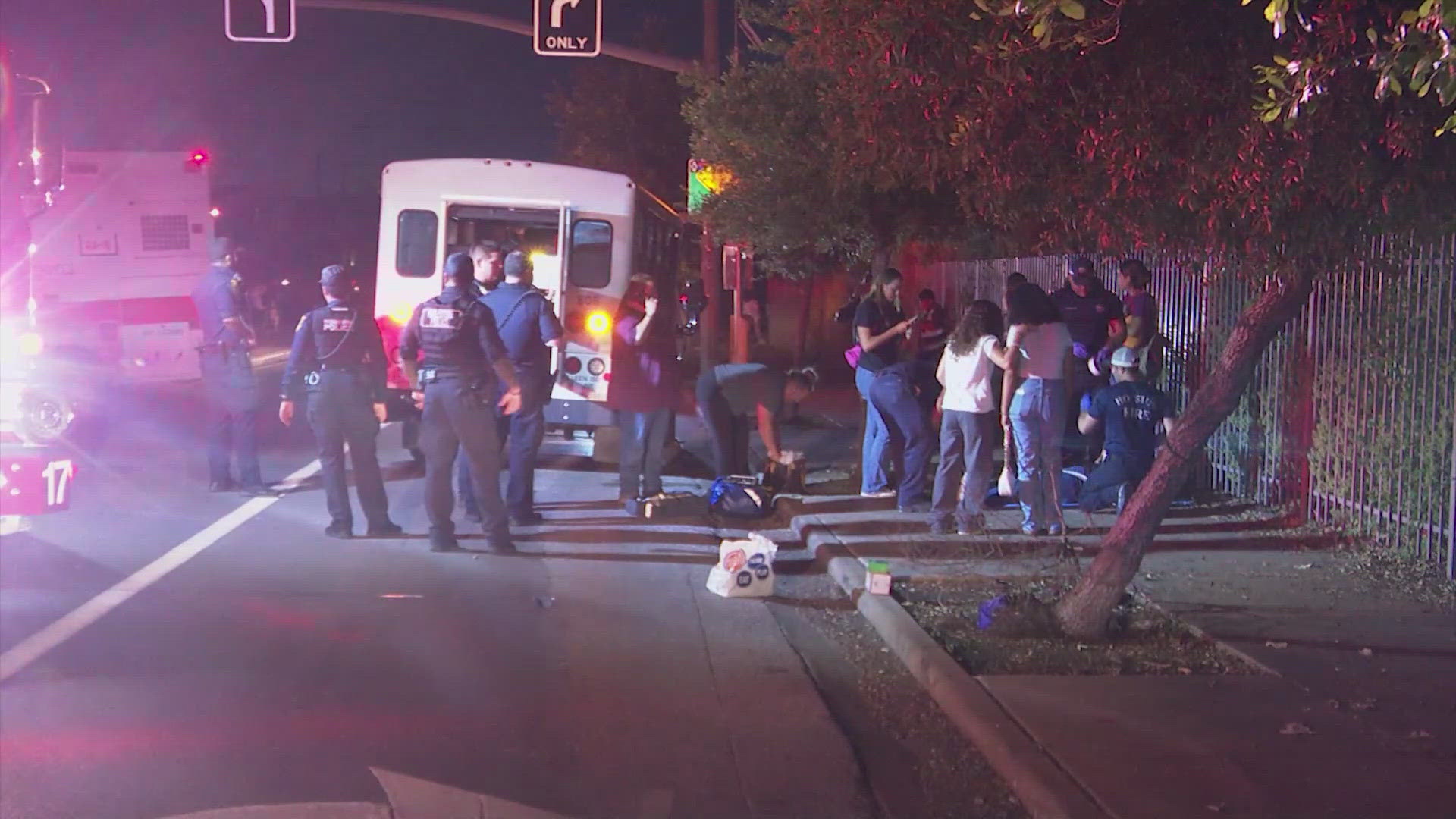 Houston Police said a Killeen ISD school bus was T-boned by a sedan after leaving an Astros game on July 10.