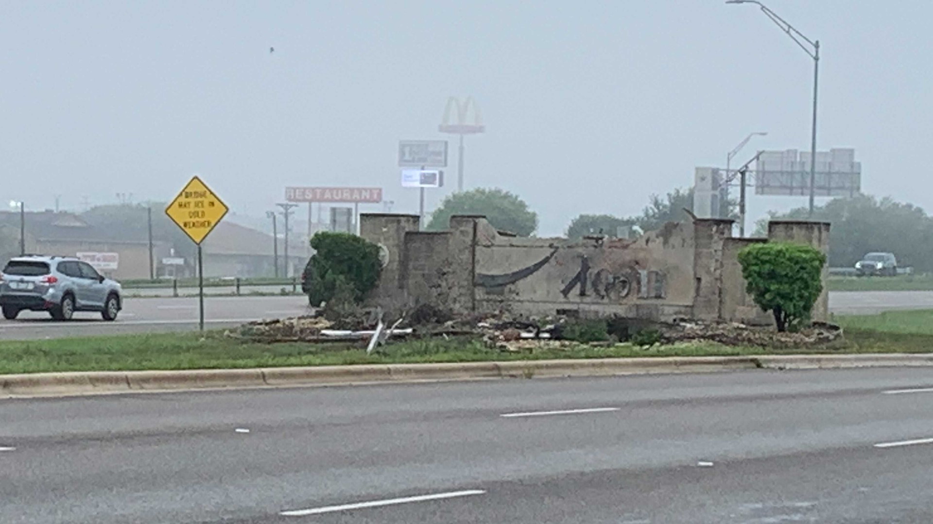 Police said Julianna Allen was distracted by her phone when she crashed into the "Welcome to Killeen" sign.