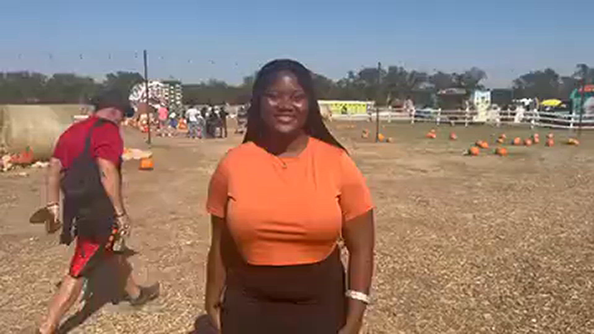 6 News meteorologist Avaionia Smith gives a live weather check in at the Robinson Family Farm
Credit: Avaionia Smith