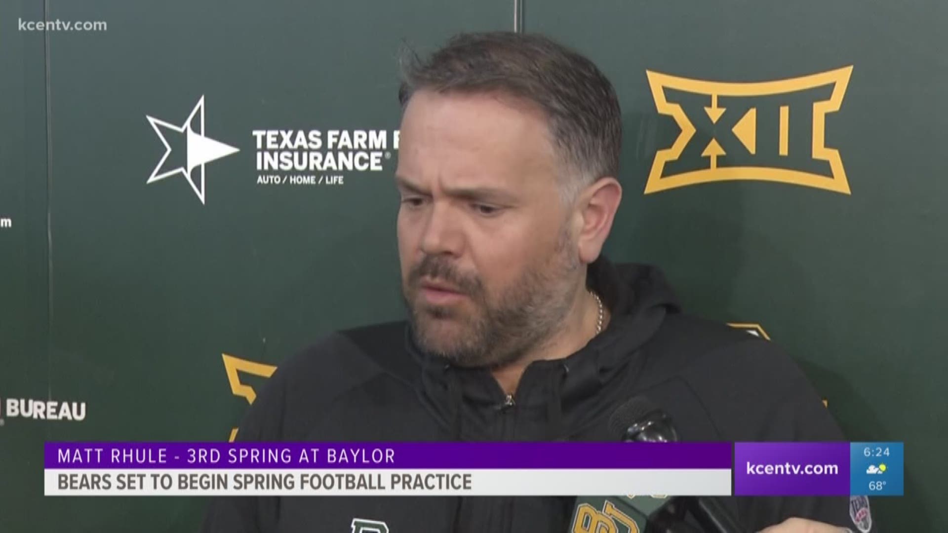 Head coach Matt Rhule said now that it's his third spring in Waco, the focus is on player development rather than installing his system.