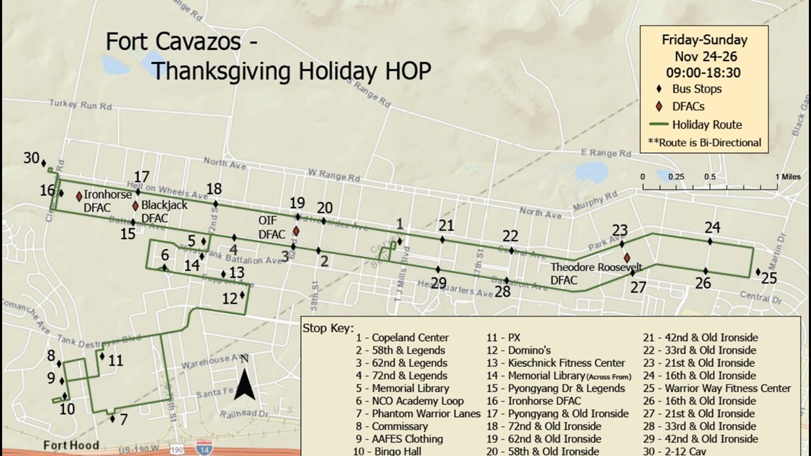 Fort Cavazos, Tx Holiday Hop to provide transportation