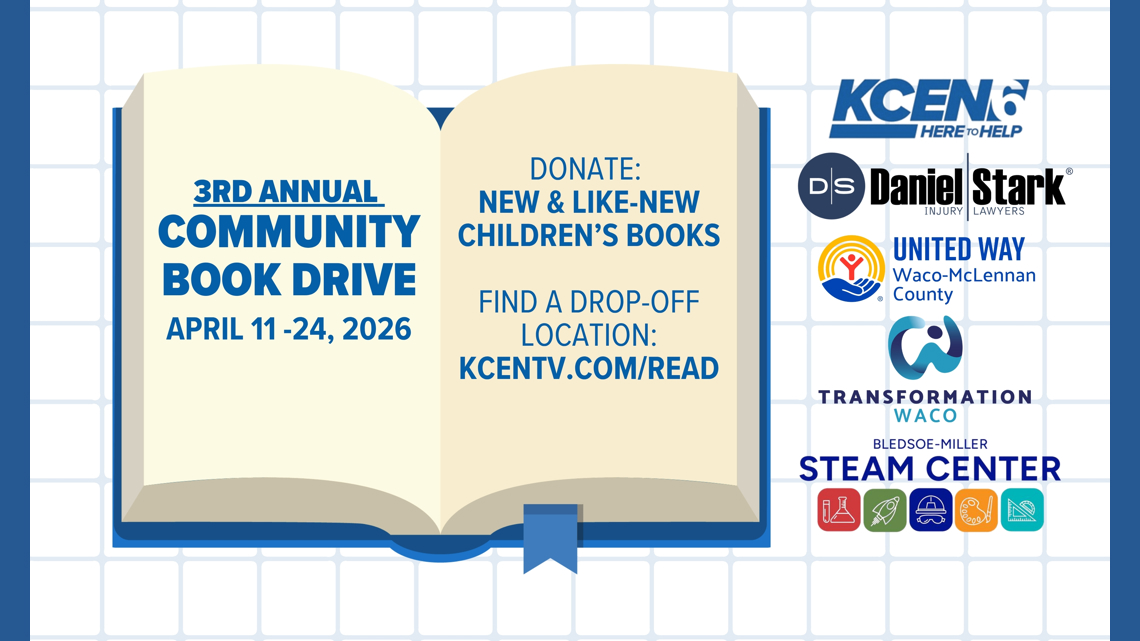 KCEN to launch Third Annual Book Drive for Central Texas Kids