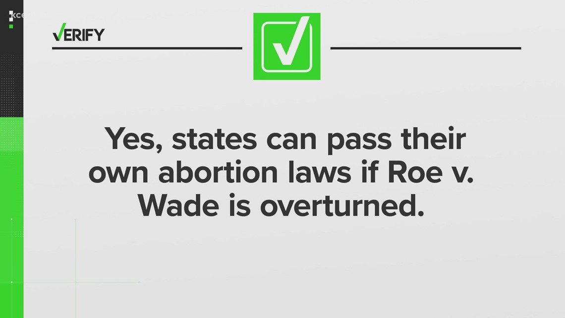 Can states pass their own abortion laws if Roe v. Wade is overturned?