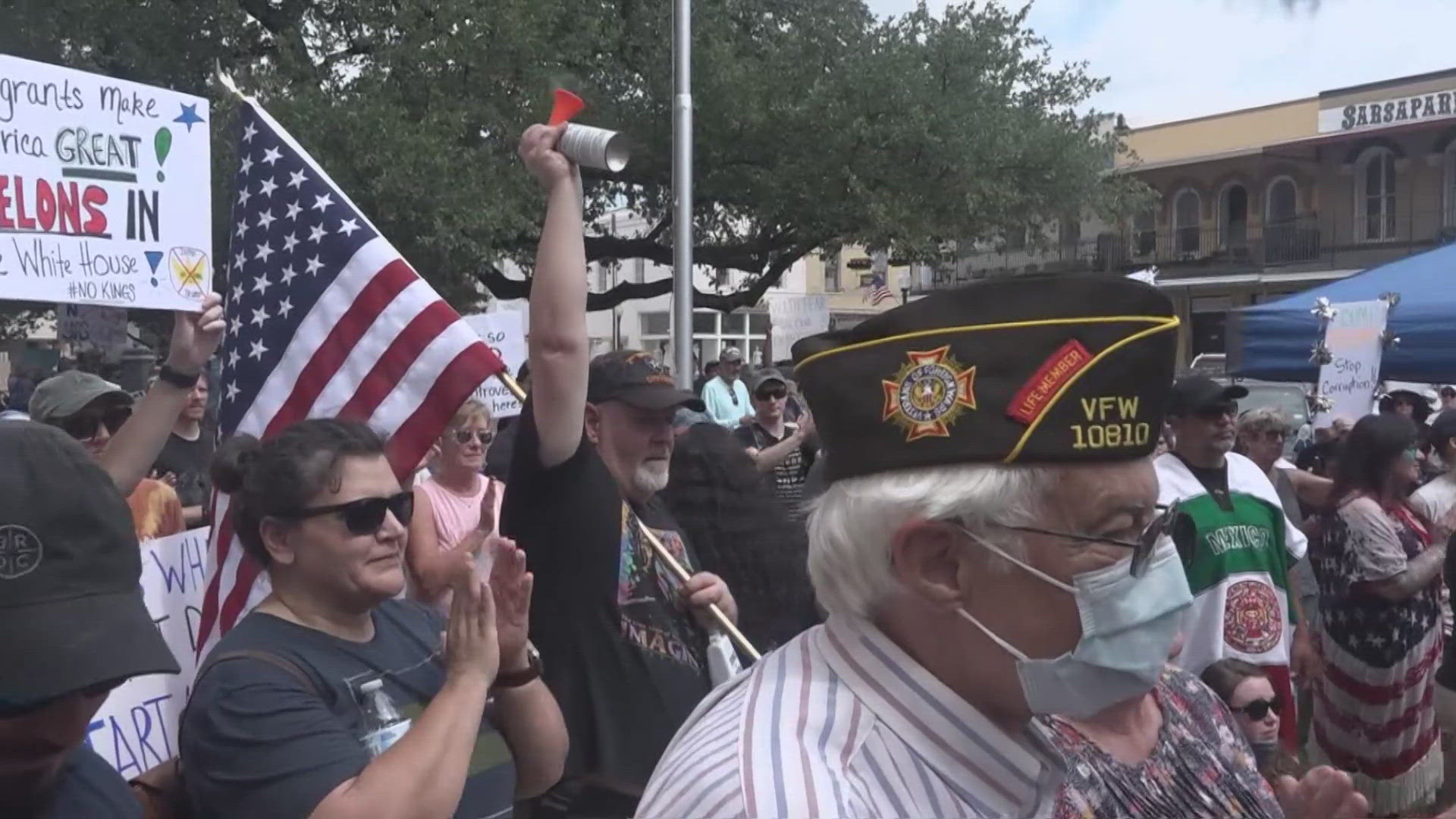 Protestors joined the nationwide movement on Saturday. 