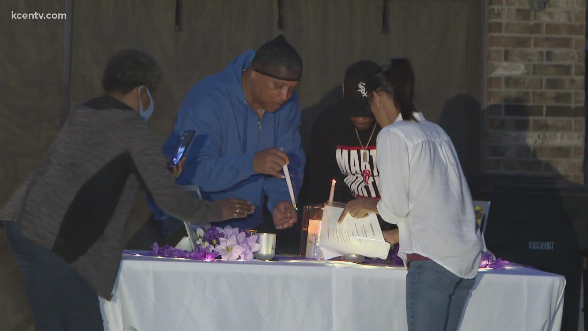 Monday evening, a community gathered where cousins Makayla Martin and Alyssa Whitfield spent their last play date together Saturday morning before being shot.