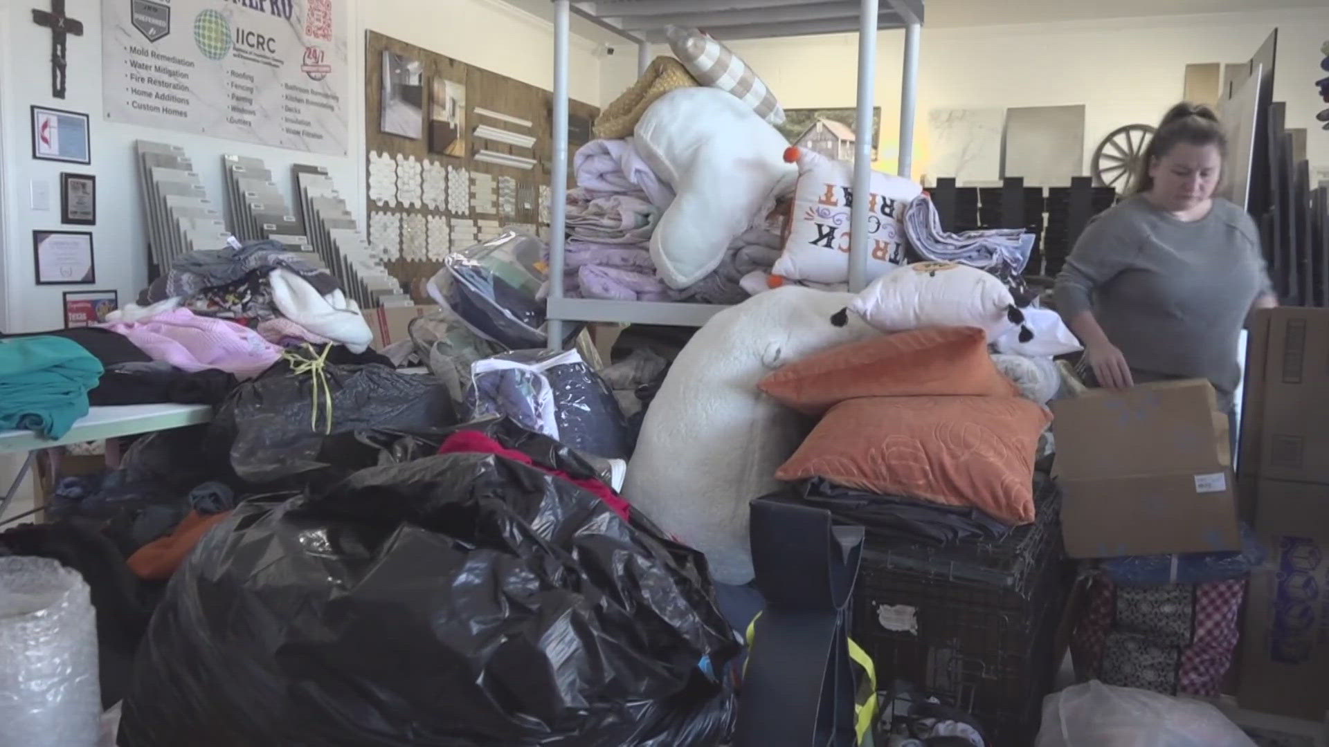 Central Texas' Texas Home Pro Roofing turned their showroom in to a donation center, and it's already paying off.