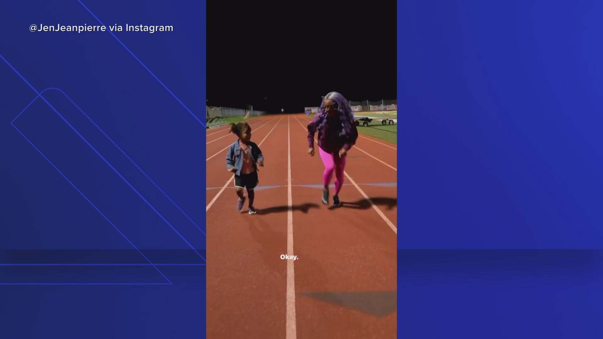 During an ad shoot, the daughter of a content creator took a liking to "the nice lady with mermaid hair" and the ambitious 4-year-old challenged her to a race.