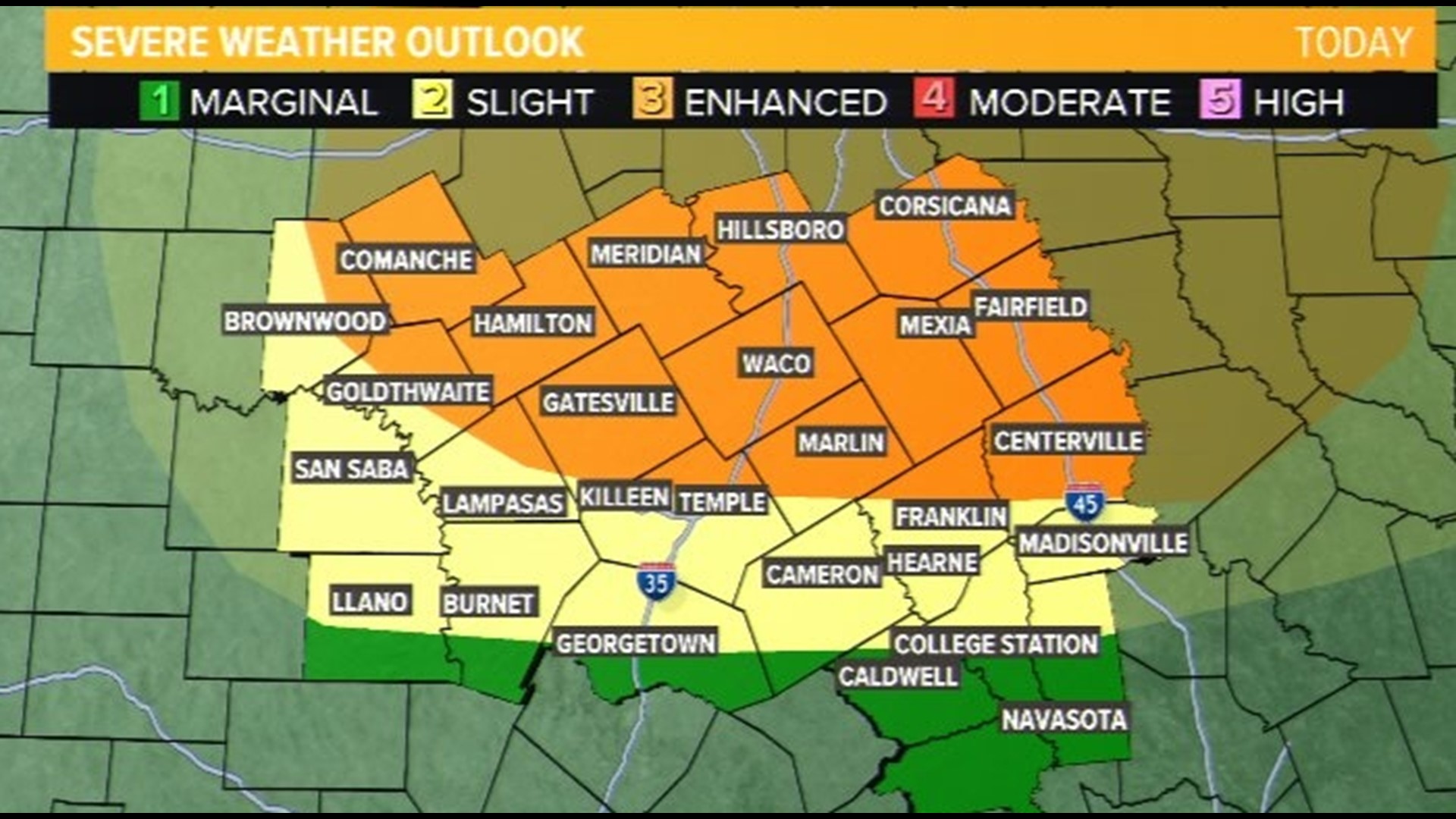Severe weather in Central Texas expected Wednesday evening | kcentv.com
