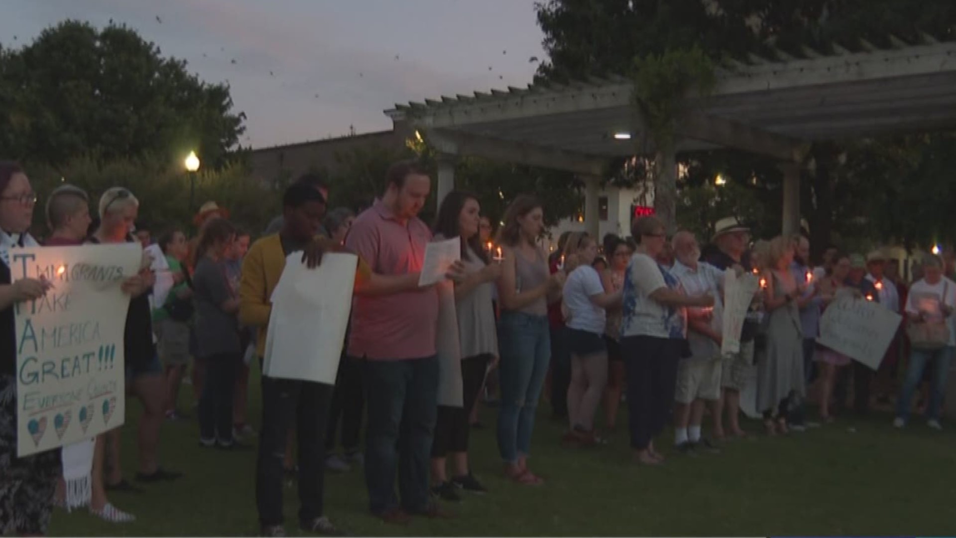 About 100 people gathered to show that Waco stands with fellow Texans.