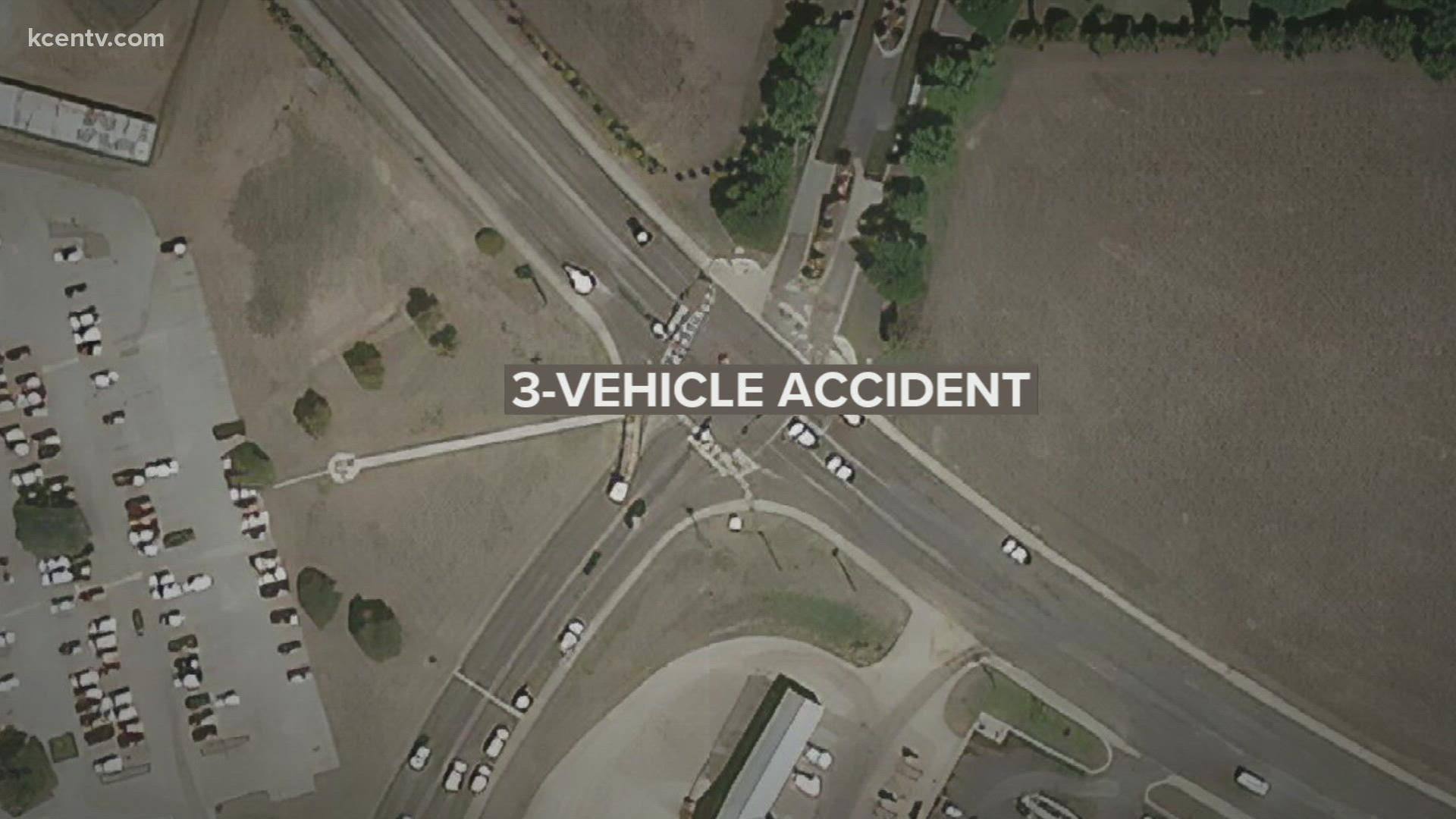 One person died after being involved in a three-vehicle crash in Belton Friday, according to the Belton Police Department.