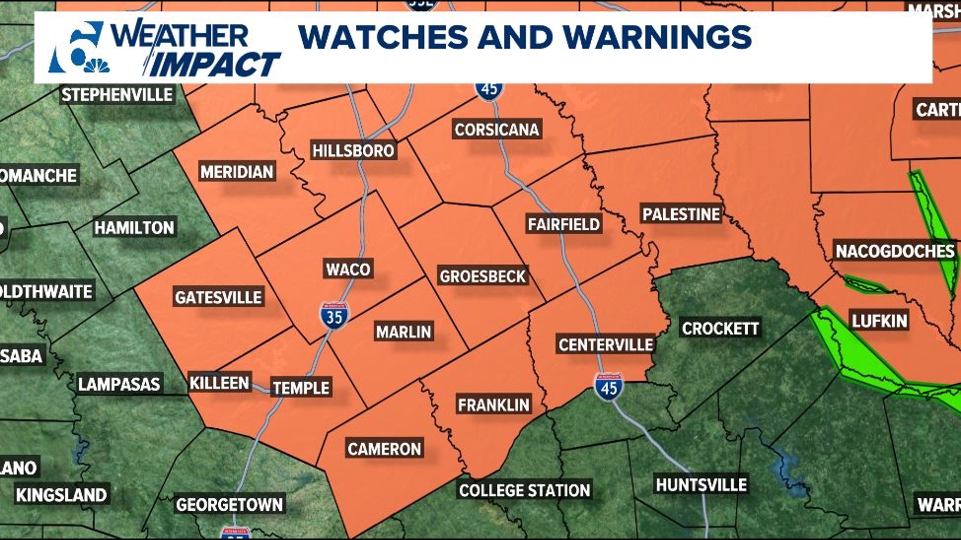 Rain causes sewer overflow in Temple, Texas on April 28