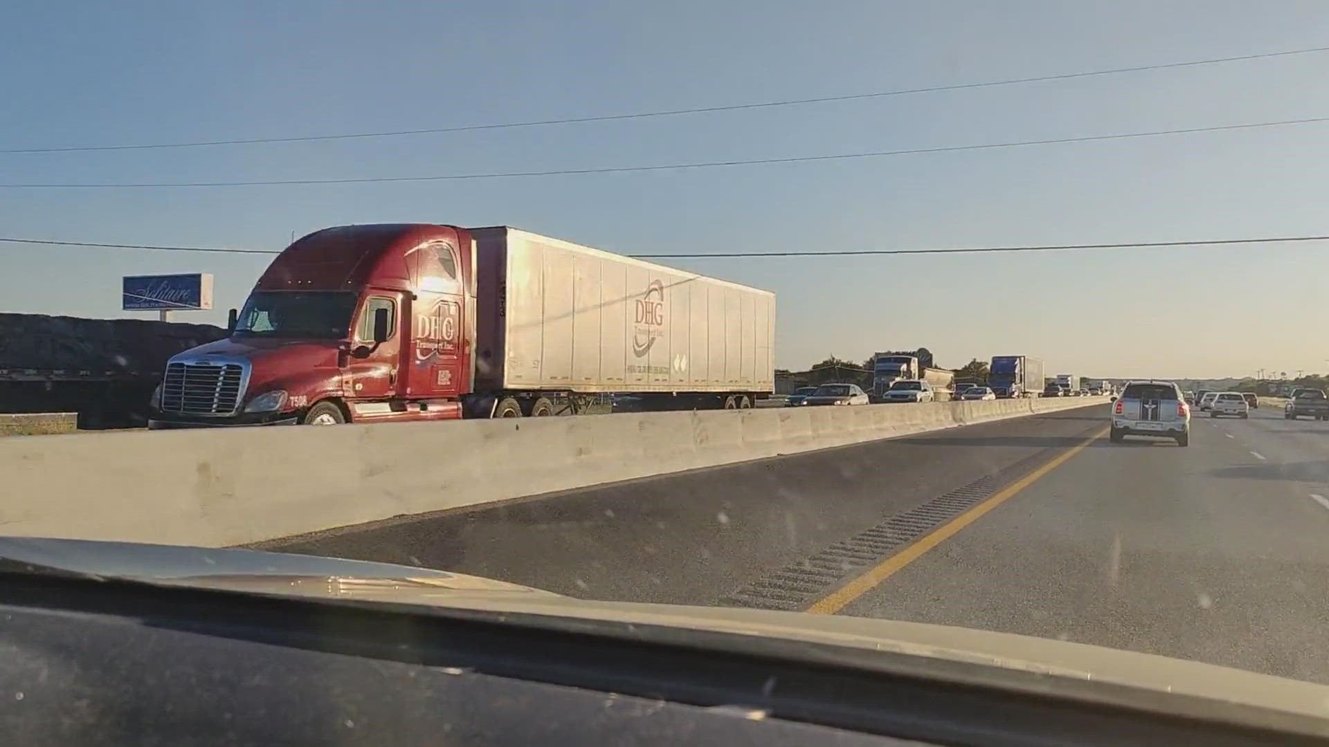 Traffic is backed up for miles along I-35 EB in Temple
Credit: KCEN