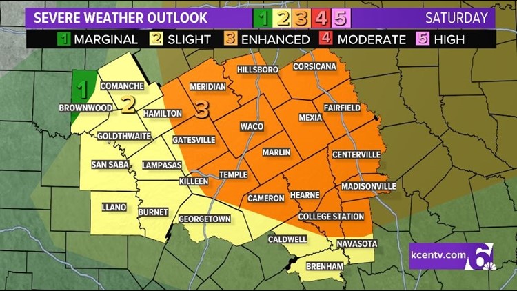 Weather Aware: For Saturday Evening as Severe Storms are Expected | Central Texas Forecast