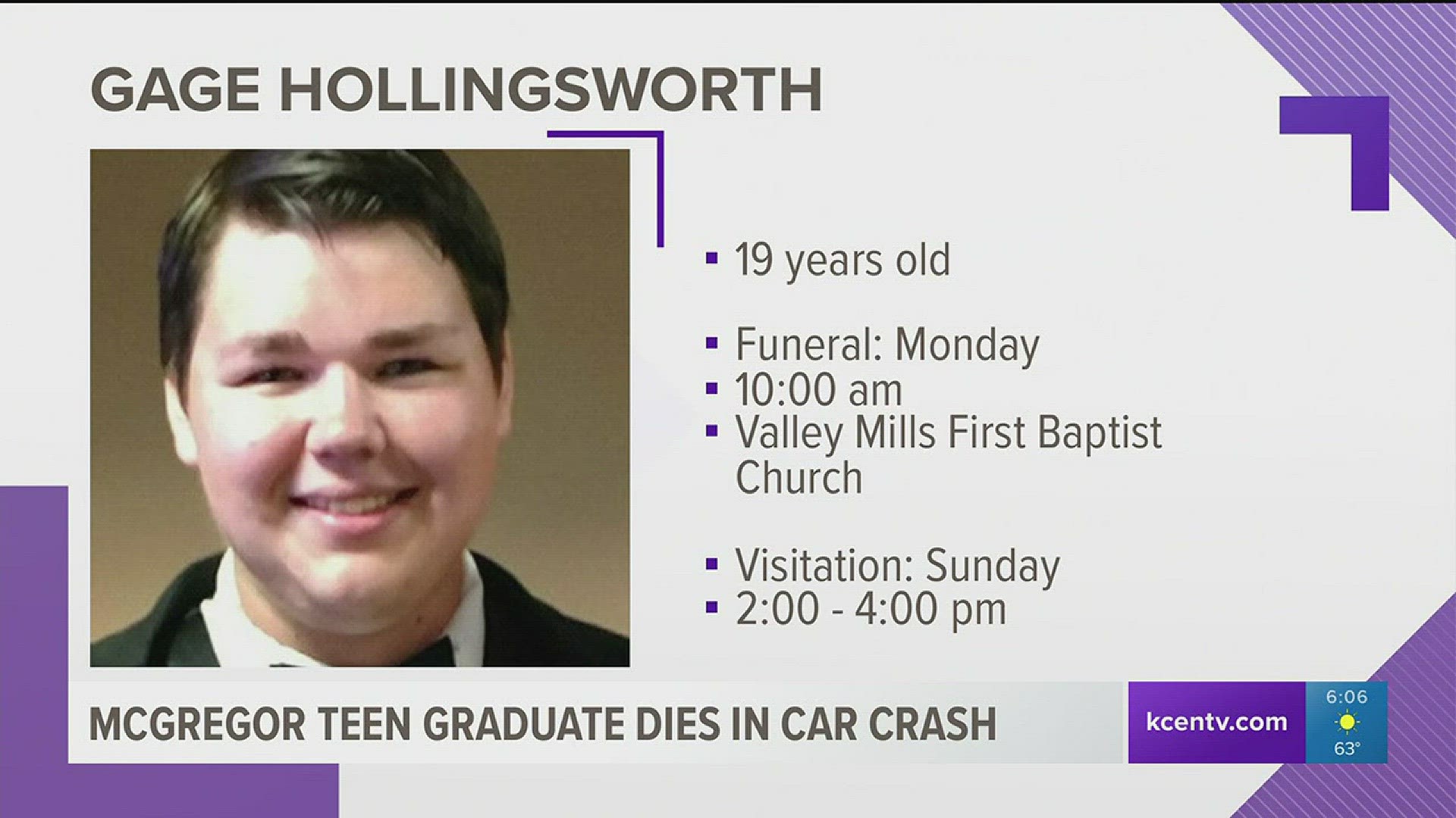 Gage Hollingsworth will be laid to rest in Valley Mills.