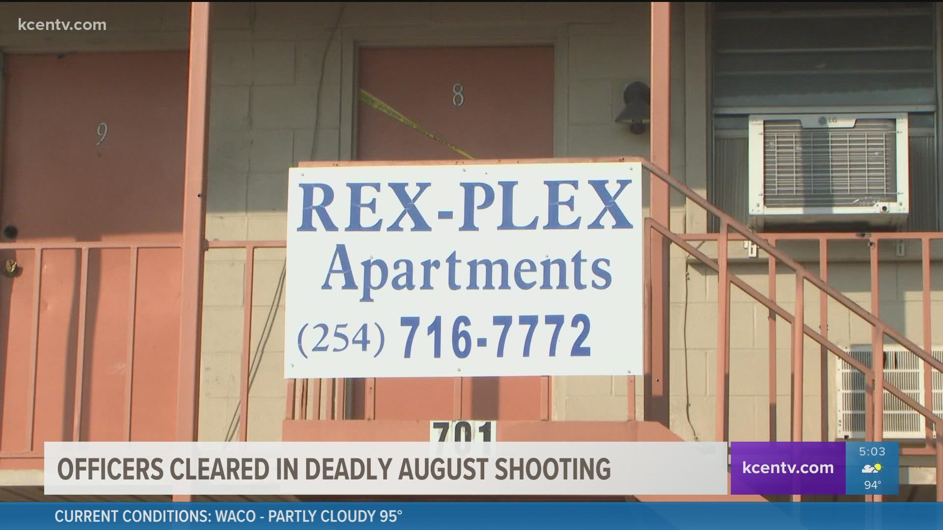 Ent Wright, 76, emerged from a Rex-Plex apartment, firing at officers, which caused nine officers to fire back, shooting and killing him, police said.