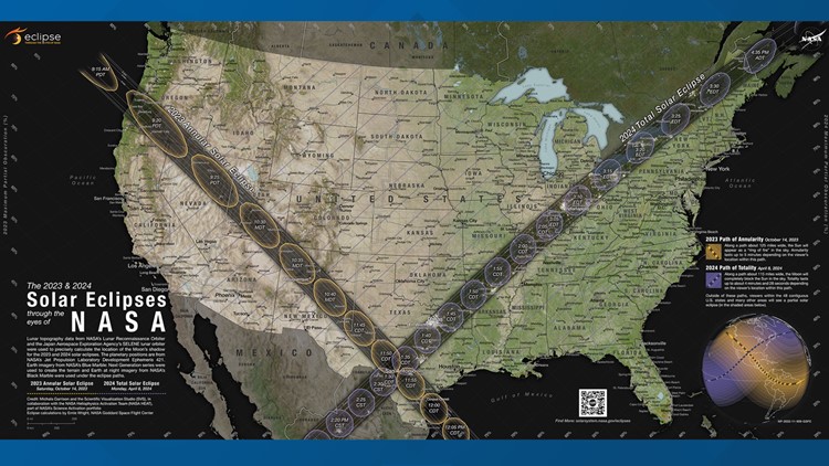 New NASA map shows when 2024 total solar eclipse will be over Central Texas