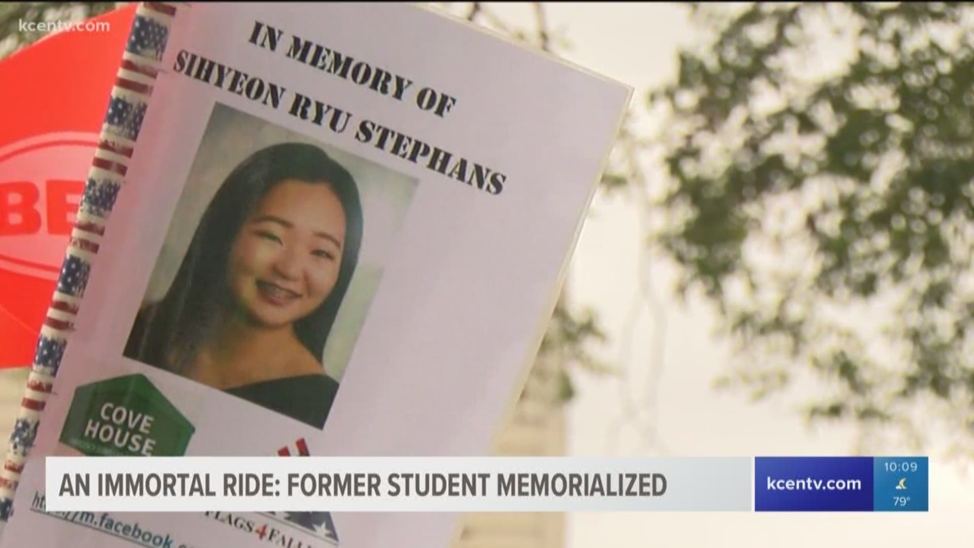 A teacher held a memorial bike ride for a Copperas Cove student killed in a car crash just days before receiving her high school diploma.