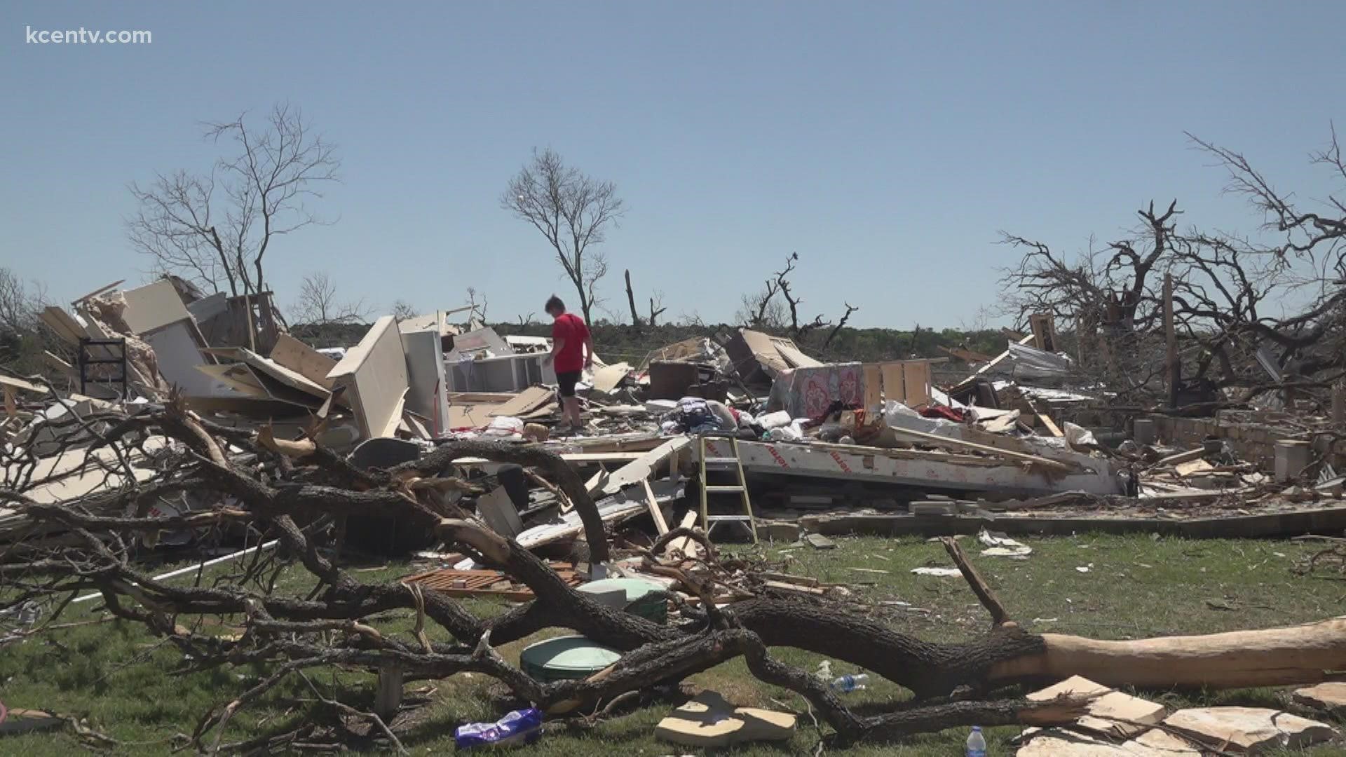 The family said they were inside the home while the tornado picked it up and destroyed everything.