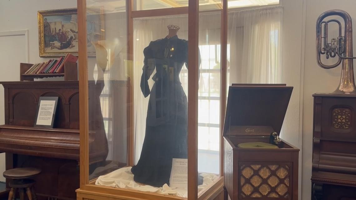black dress madera county museum Mourning ensemble - American