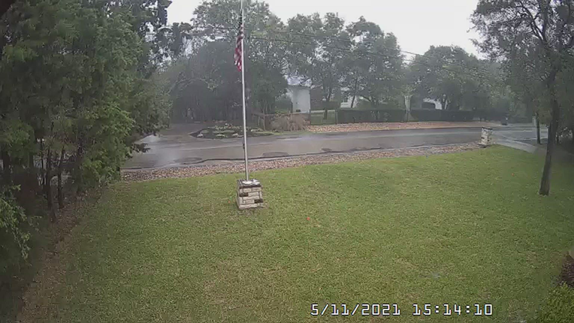 6 News viewer Joseph Anthony sent us this video his security camera caught earlier this afternoon as storms rolled through the area.