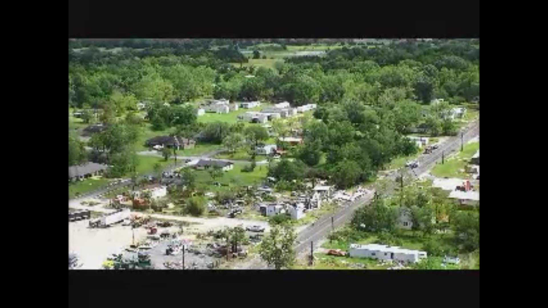 A roof cam from the Robertson County Sheriff's Office shows the damage left behind by a possible tornado.