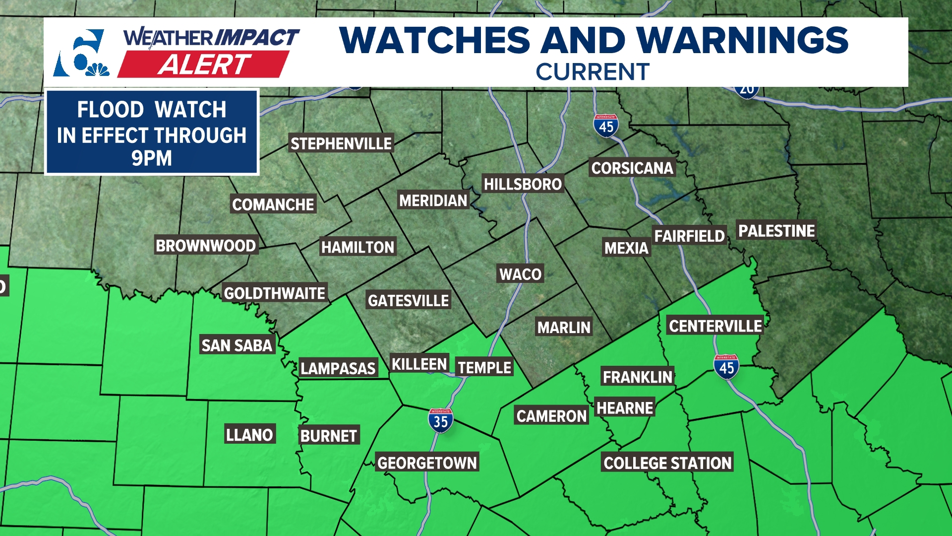 Flood Watch in Effect for Southern Central Texas Counties | Weather ...