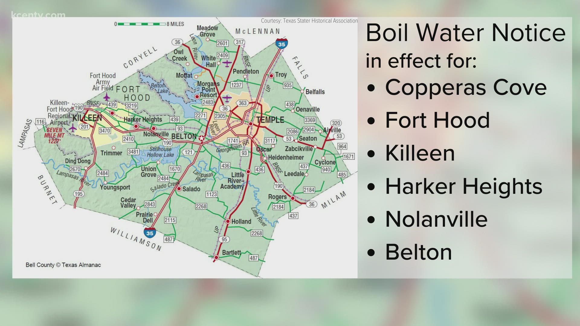 The water boil notice was caused by a loss of pressure in a water main break broke on Saturday.