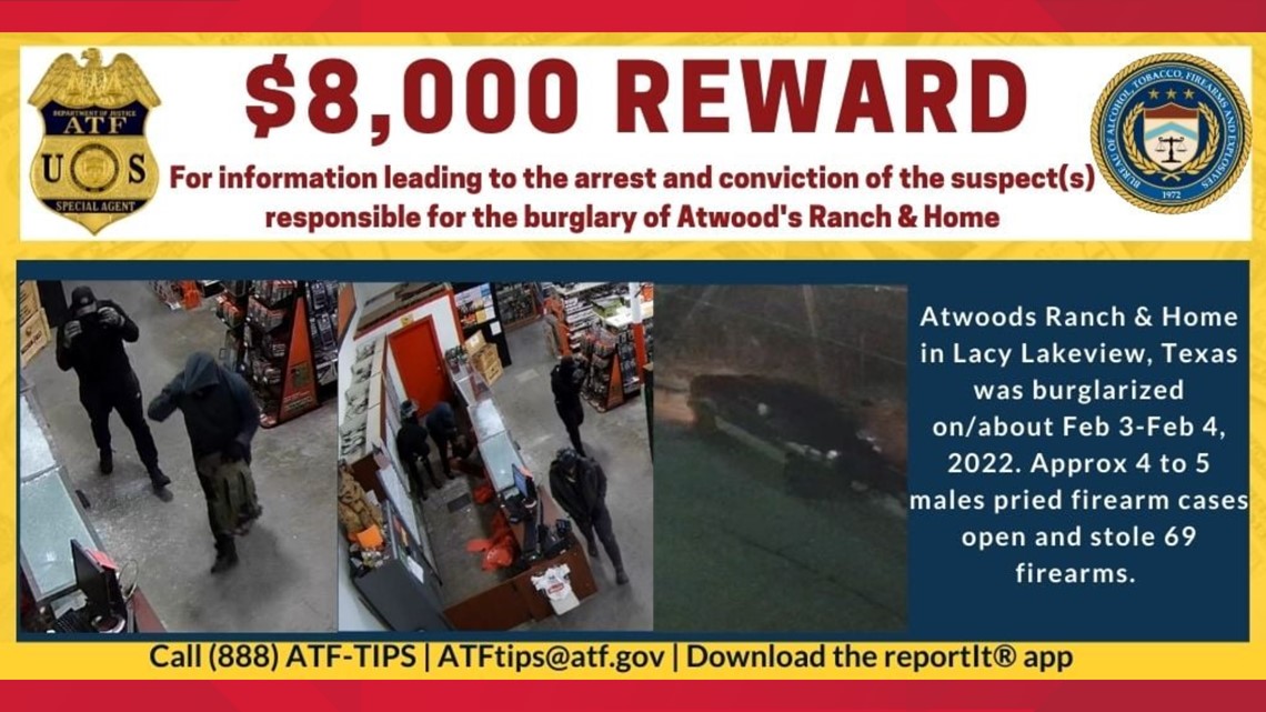 $8,000 reward in theft of 69 guns in Lacy Lakeview, Texas - Vimarsana News