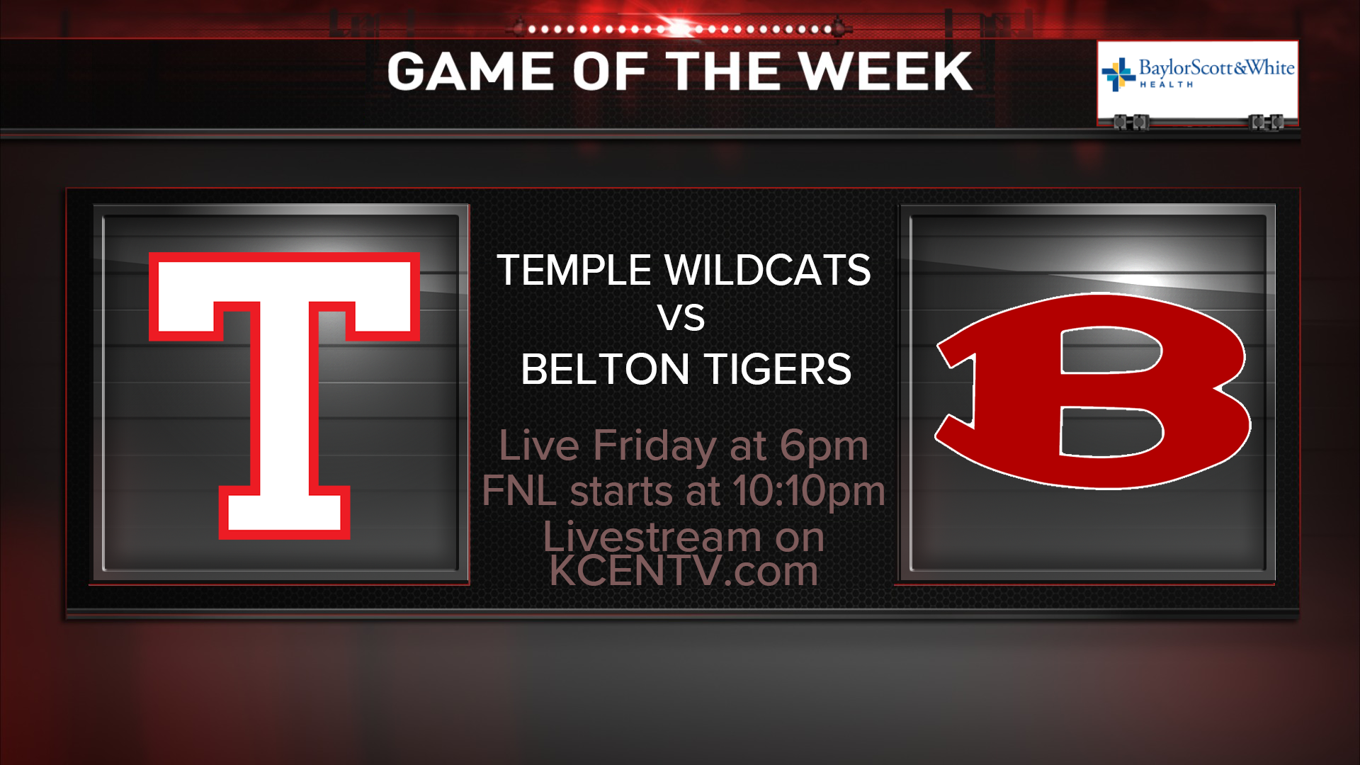 Belton will play against Temple in this week’s Game of the Week