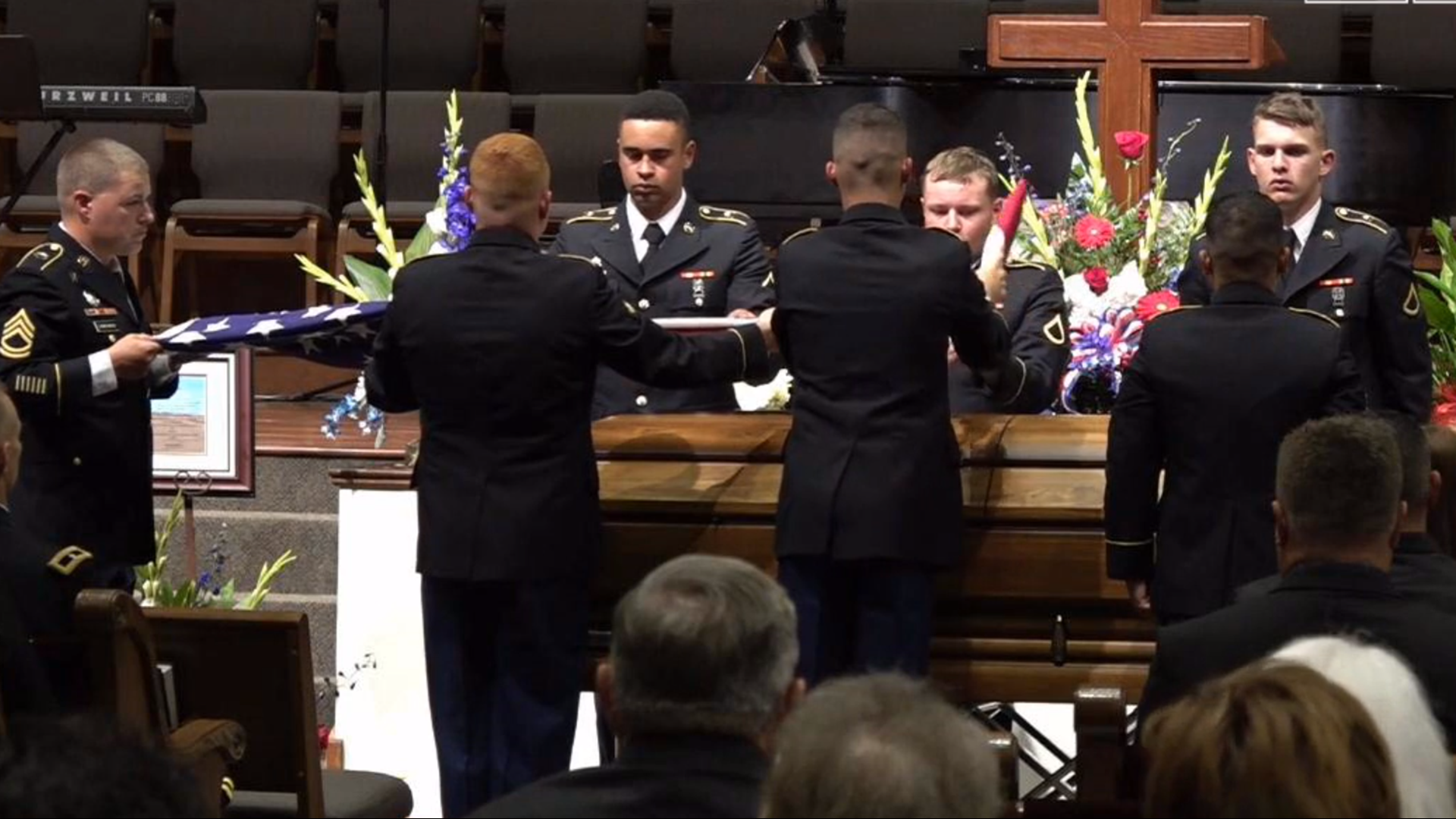 The 24-year-old soldier was laid to rest Monday at the First Baptist Church of Killeen.