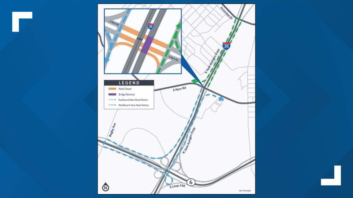 TxDOT to remove I-35 bridge over New Road in Waco | kcentv.com