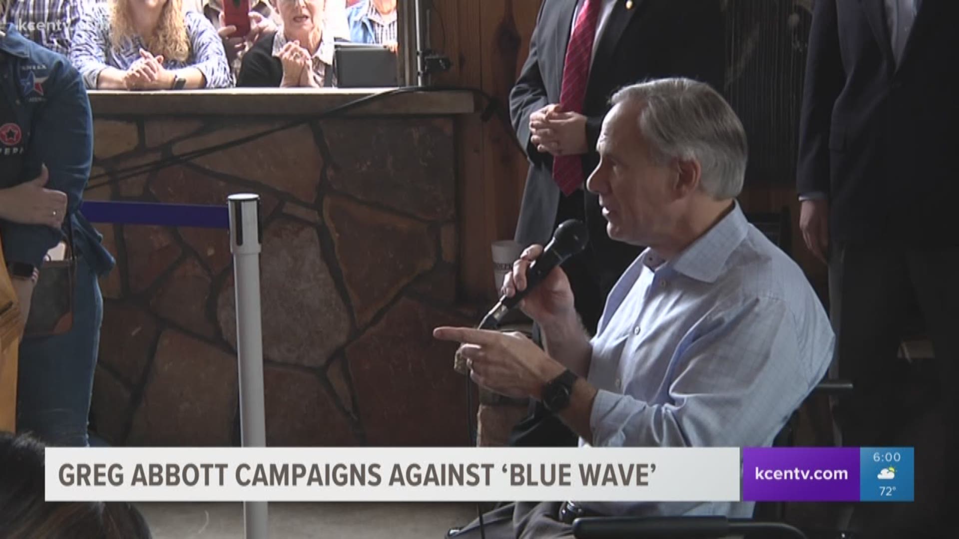 Gov. Greg Abbott campaigns against 'blue wave'