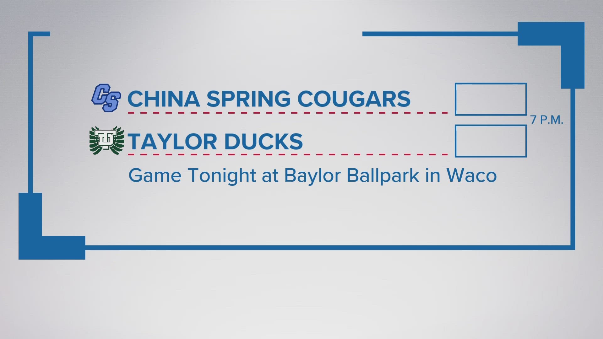The game starts at 7 p.m. in Waco.