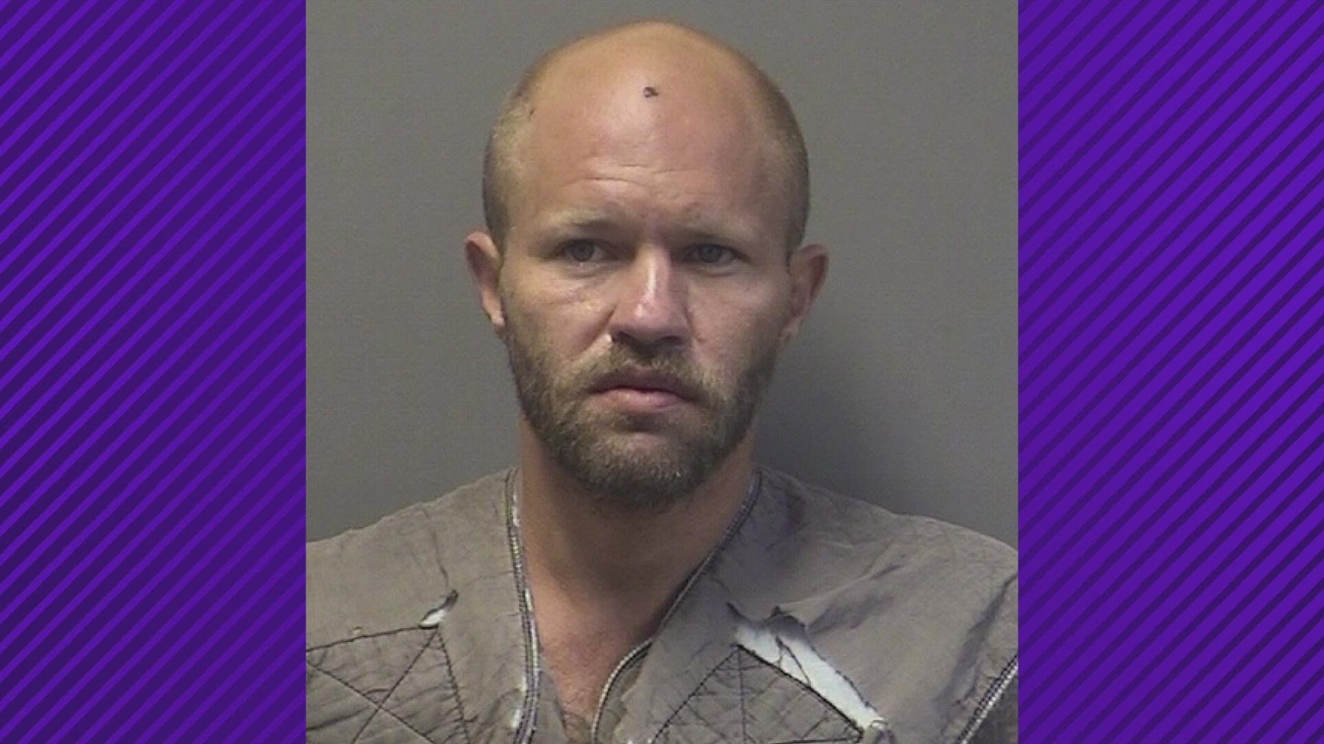 Brandon Hogan is described as a white male, 5'9," 158 lbs. with balding light brown or blonde hair.