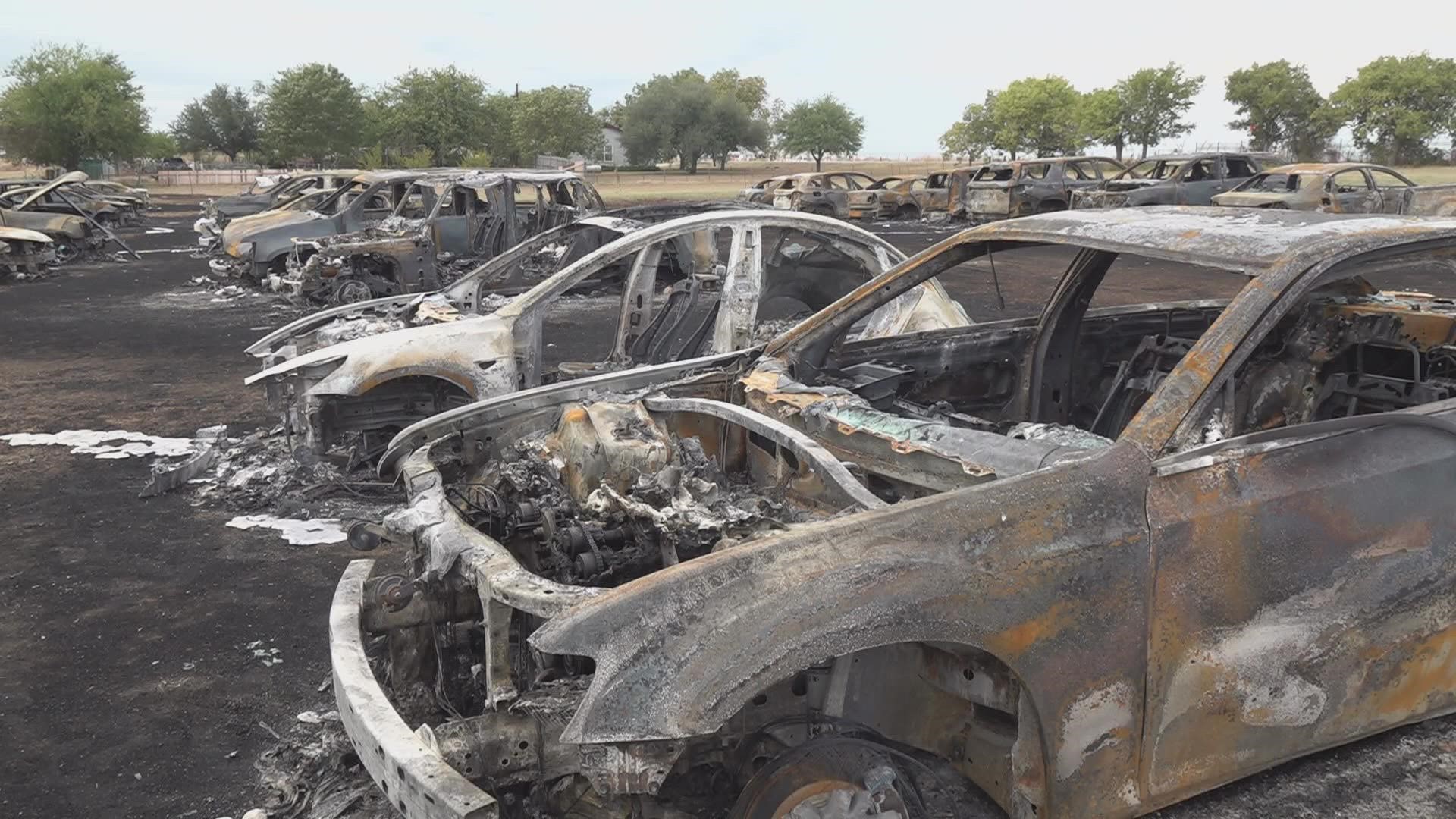 The farm will not be held liable for the fire, leaving insurance to pay for the destroyed vehicles.