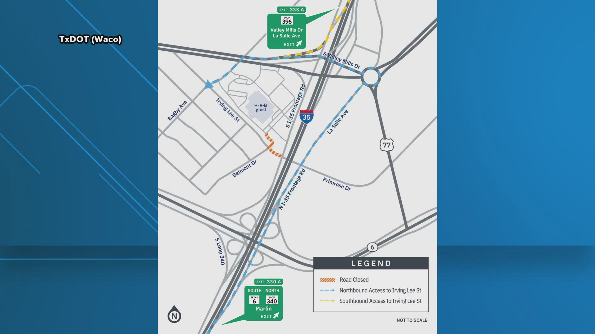 TxDOT to close portion of Irving Lee Street in Waco Oct. 7