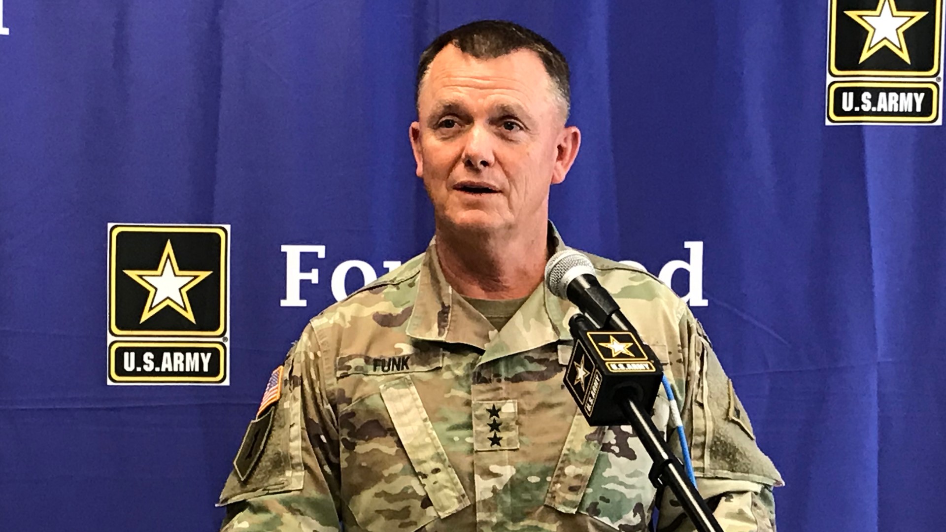 Funk II was promoted last month to the rank of general and he will be the new commanding general of U.S. Army Training and Doctrine Command at Joint Base Langley-Eustis, Virginia.