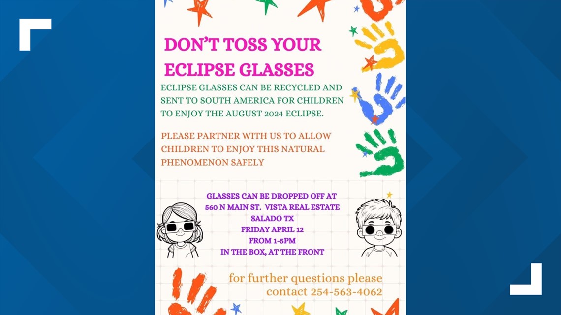 Salado, Tx News | Donate Solar Eclipse Glasses to Children - Vimarsana News
