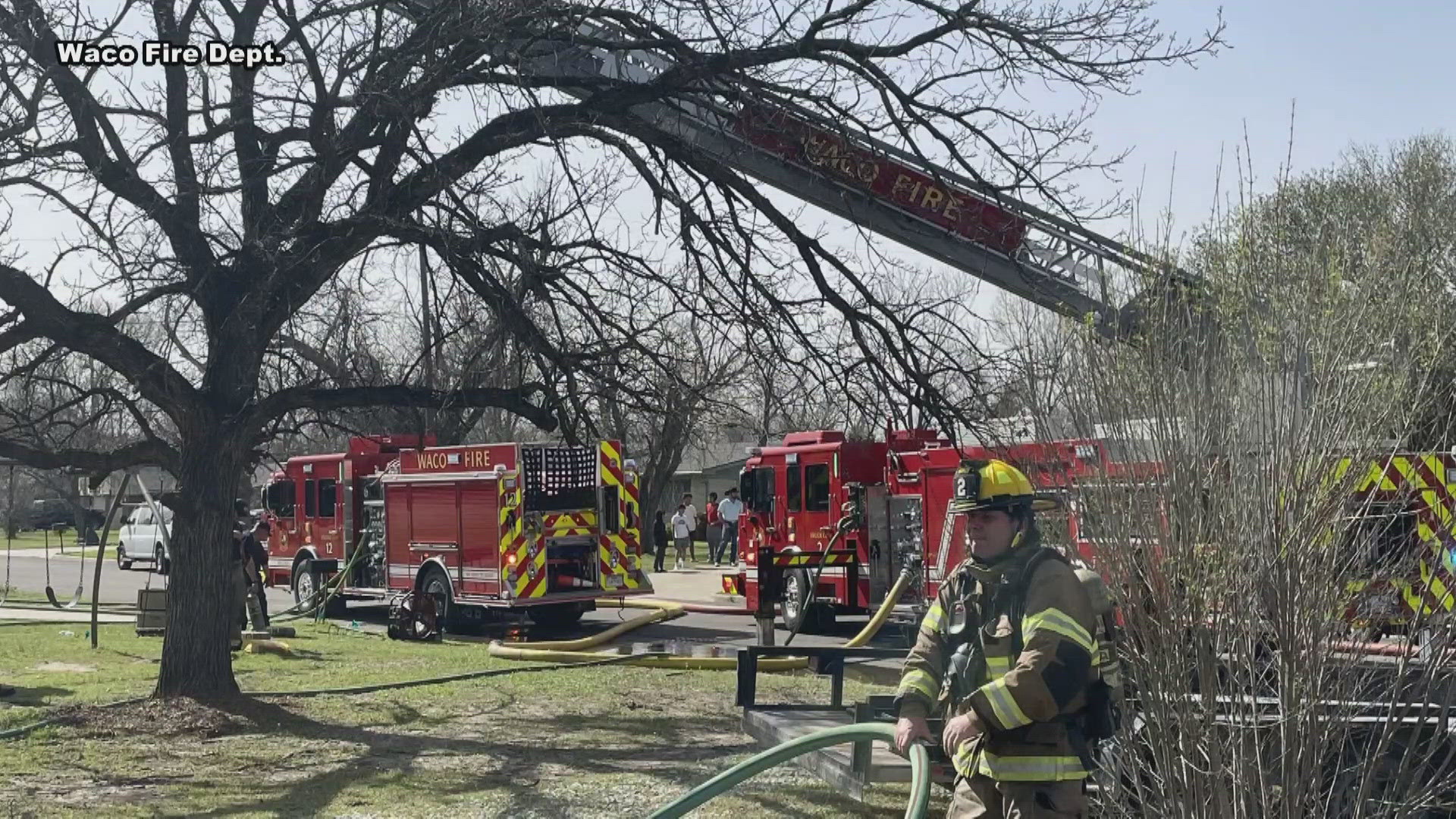 Officials say high winds caused the fire to grow. 