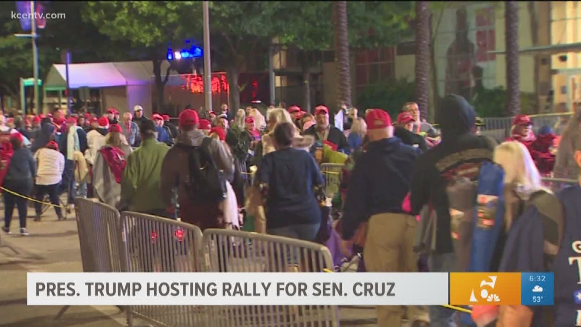 President Donald Trump is hosting a rally for Senator Ted Cruz on Monday at the Toyota Center in Downtown Houston where thousands are expected to be in attendance.
