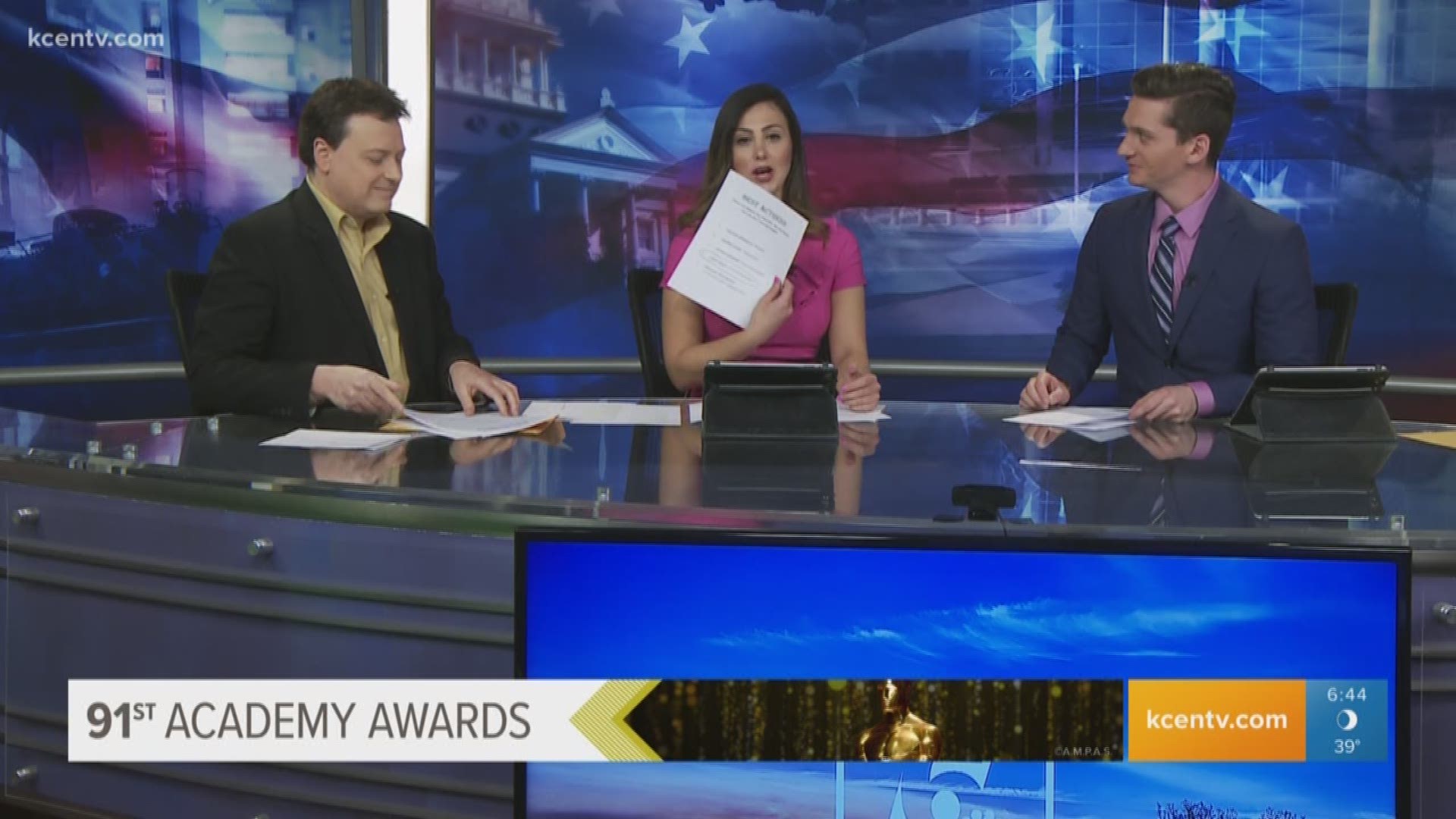 Texas Today anchors Chris Rogers and Heidi Alagha, and Director Shawn Hobbs, share their Oscars predictions to see who guessed the most wins correctly.