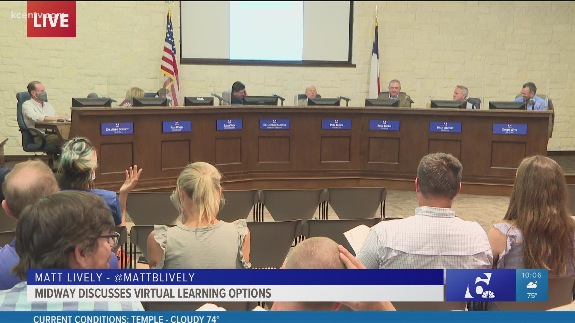 If the board decides to approve remote/virtual options, they won't immediately go into effect as additional staffing is needed.