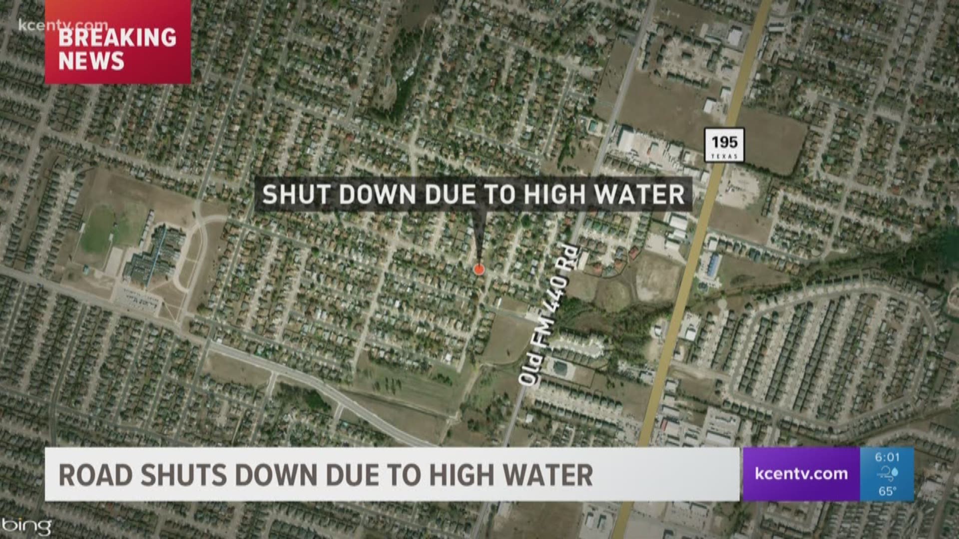 Killeen road closed due to high water