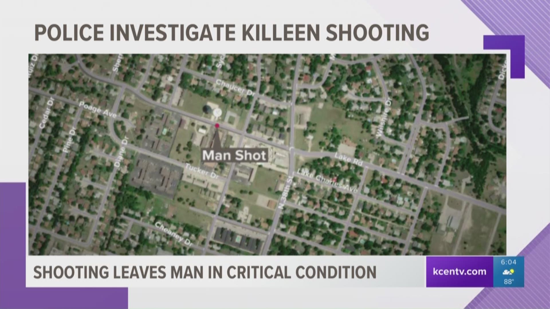 Police were called Thursday around 12:45 p.m. to the 2800 block of Lake Road. Officers found a man with a gunshot wound. He was flown to Baylor Scott and White Medical Center.