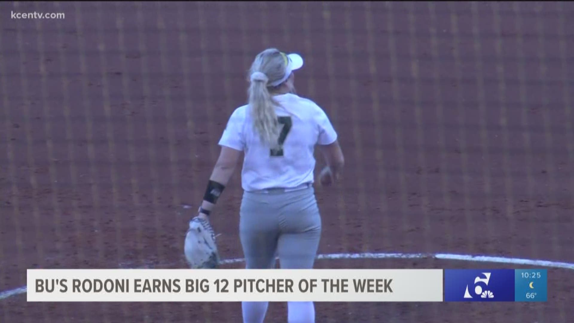 Baylor's Gia Rodoni was named Big 12 Pitcher of the week for the 5th time this season setting a brand new Baylor record. 