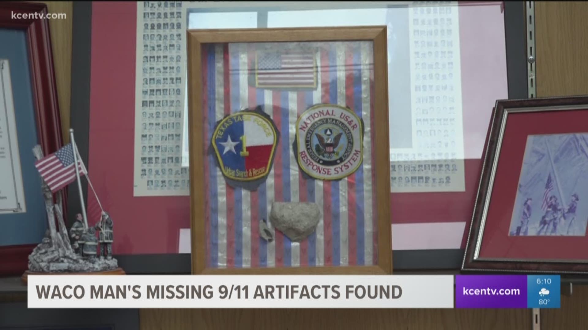 A Waco man's missing 9/11 artifacts found at fire station