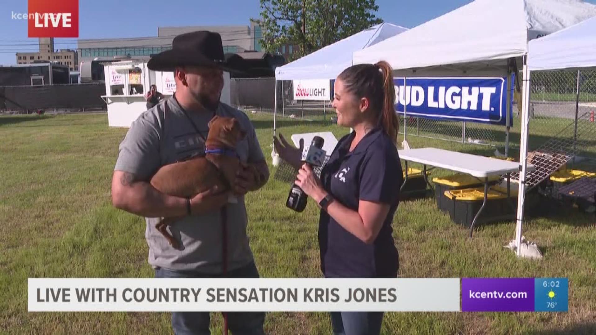 Kris Jones' newest single benefits rescue animals, so evening anchor Leslie Draffin interviewed Jones and a special friend.