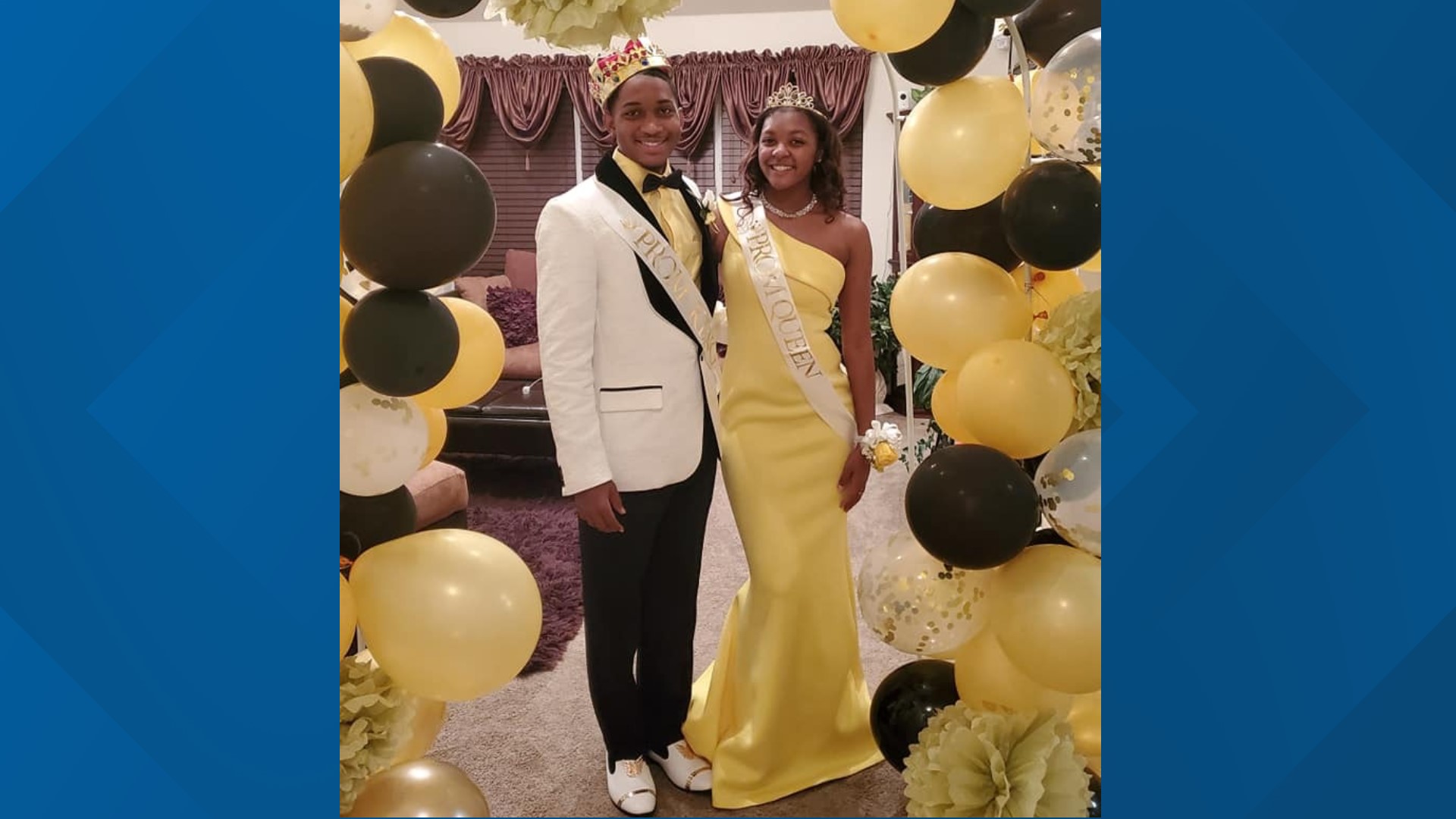 Tasha Clark-Roberts was bummed that prom was canceled for her daughter Deona. So, she put together a prom in her own home for Deona and her boyfriend, Javier.
