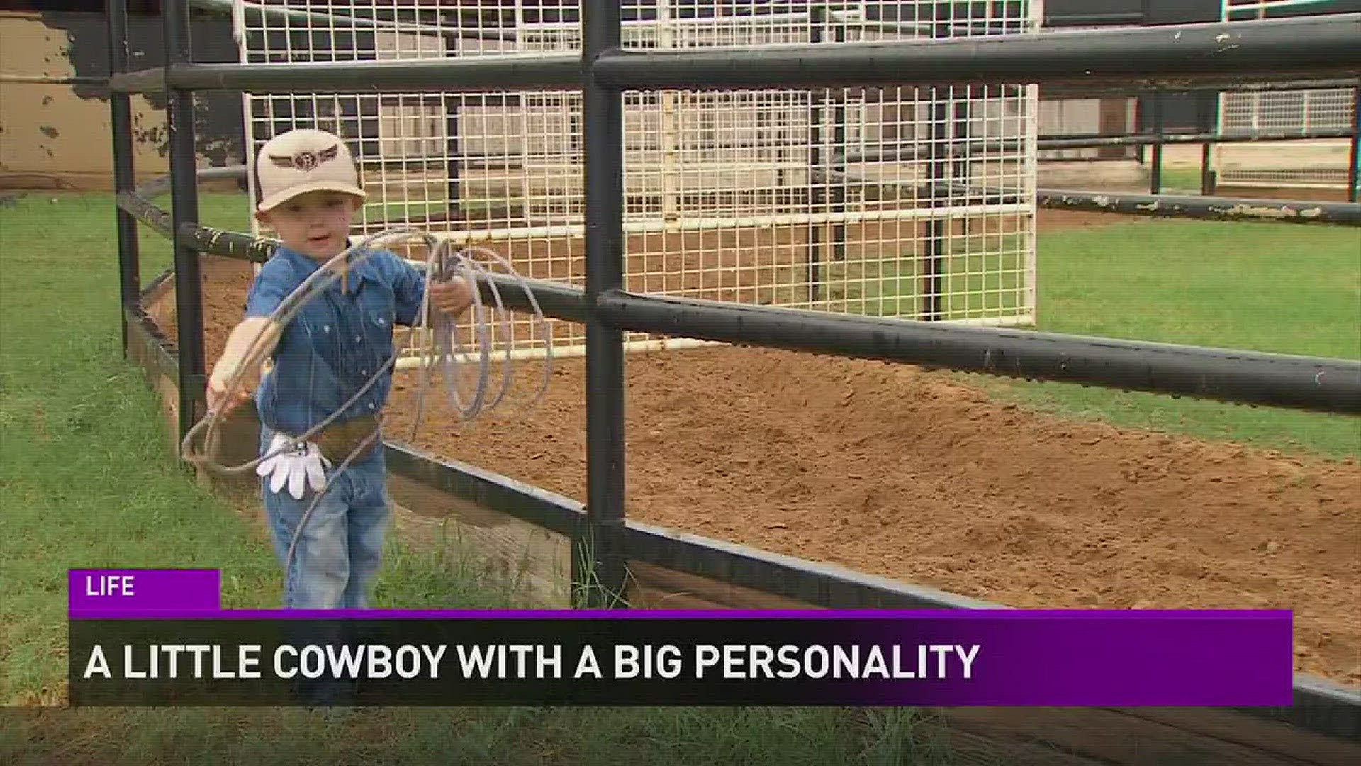 A little cowboy in the making has caught the attention of the internet